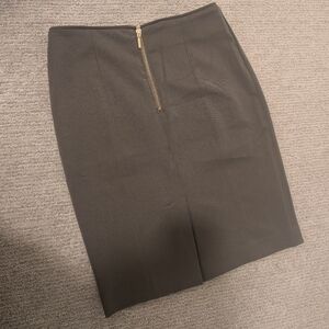 H&M Charcoal Pencil Skirt with Gold Zipper
